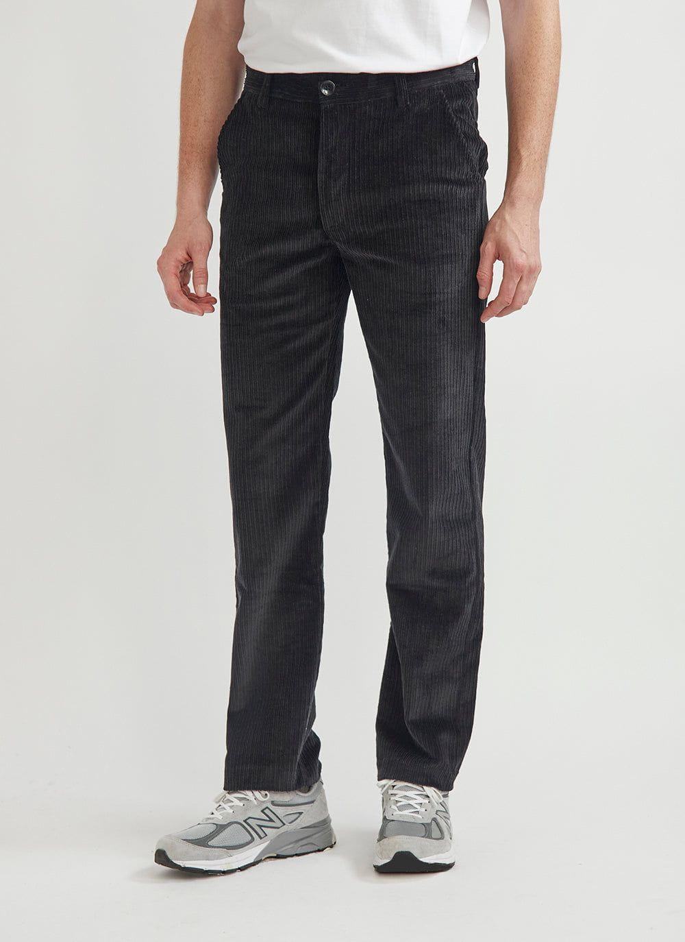 Kissonic Men's Casual Loose Elastic Waist Corduroy Pants Wide Leg Trousers( Black-S) at Amazon Men's Clothing store